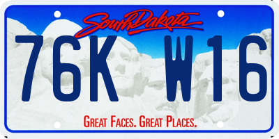 SD license plate 76KW16