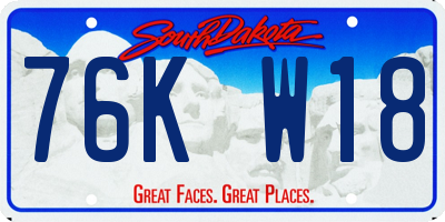 SD license plate 76KW18