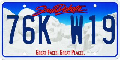 SD license plate 76KW19