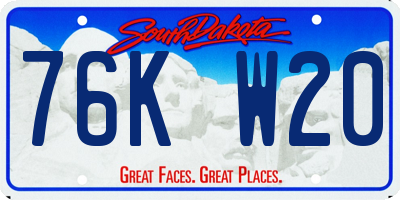 SD license plate 76KW20
