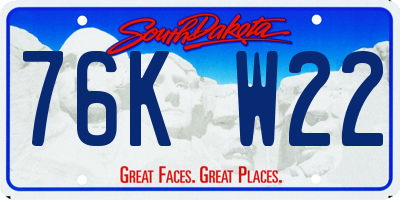 SD license plate 76KW22