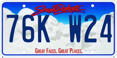 SD license plate 76KW24