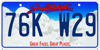 SD license plate 76KW29