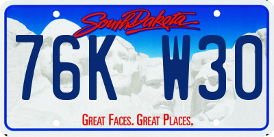 SD license plate 76KW30