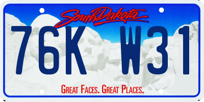 SD license plate 76KW31