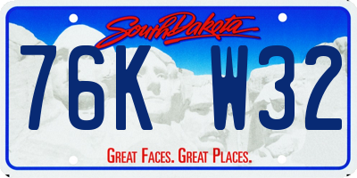 SD license plate 76KW32