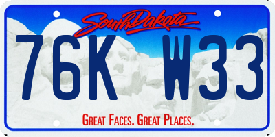 SD license plate 76KW33