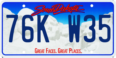 SD license plate 76KW35