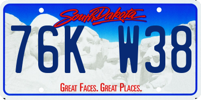 SD license plate 76KW38