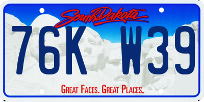 SD license plate 76KW39