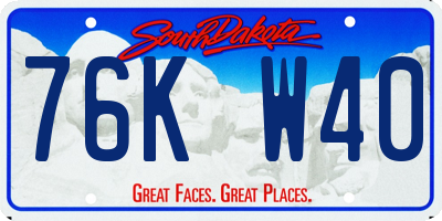 SD license plate 76KW40