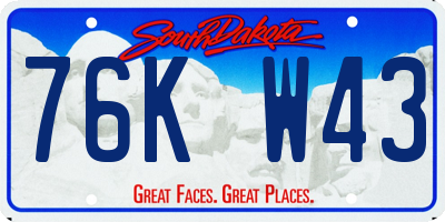 SD license plate 76KW43