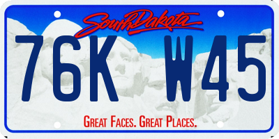 SD license plate 76KW45