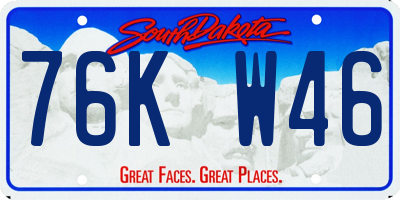 SD license plate 76KW46