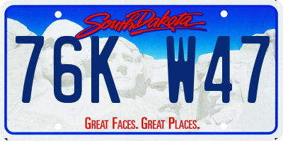 SD license plate 76KW47