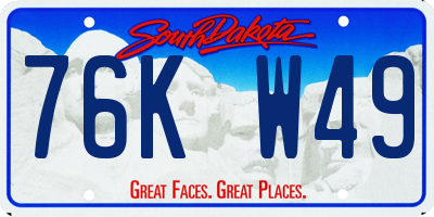 SD license plate 76KW49
