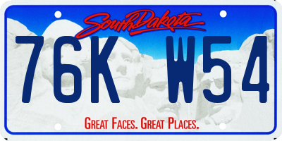 SD license plate 76KW54