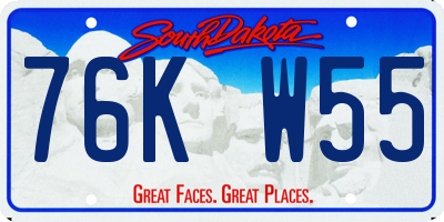 SD license plate 76KW55