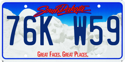 SD license plate 76KW59