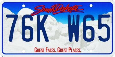 SD license plate 76KW65