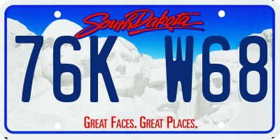 SD license plate 76KW68