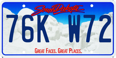 SD license plate 76KW72