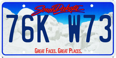 SD license plate 76KW73