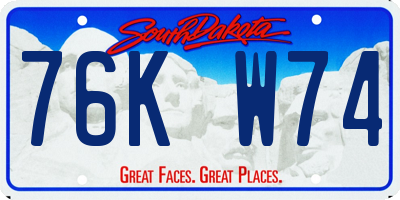 SD license plate 76KW74