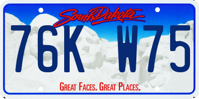 SD license plate 76KW75