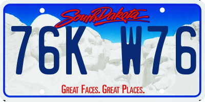 SD license plate 76KW76