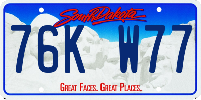 SD license plate 76KW77