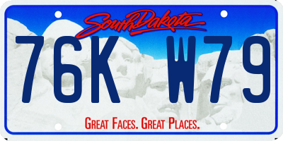 SD license plate 76KW79