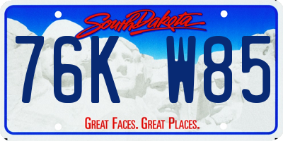SD license plate 76KW85