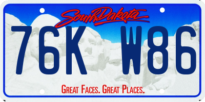 SD license plate 76KW86