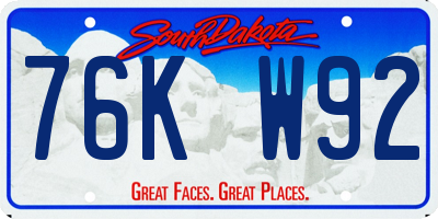 SD license plate 76KW92
