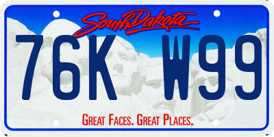 SD license plate 76KW99