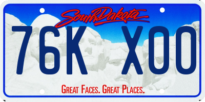 SD license plate 76KX00