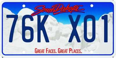 SD license plate 76KX01