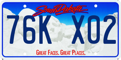 SD license plate 76KX02