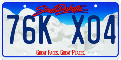 SD license plate 76KX04