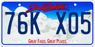 SD license plate 76KX05