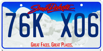 SD license plate 76KX06