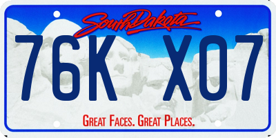 SD license plate 76KX07