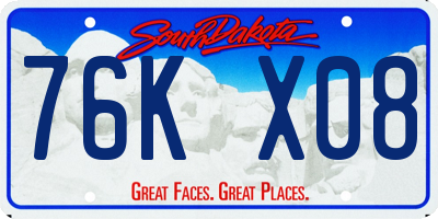 SD license plate 76KX08