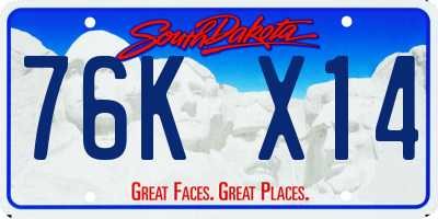 SD license plate 76KX14