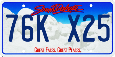SD license plate 76KX25