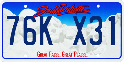 SD license plate 76KX31