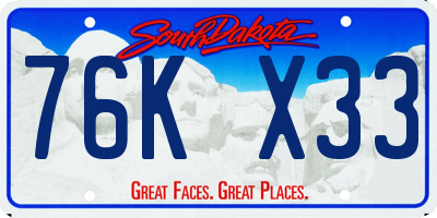 SD license plate 76KX33