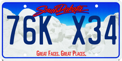 SD license plate 76KX34