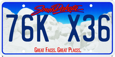 SD license plate 76KX36